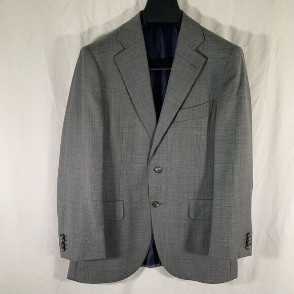 Suit Supply Blazer Men's 40S Grey 2 Button Lazio Single Breasted INT Slim